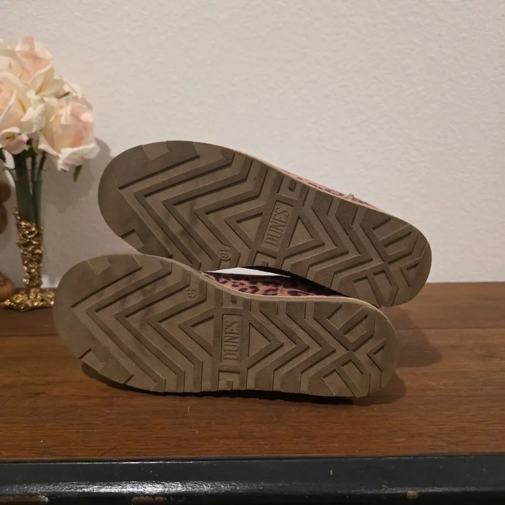 Dune Cheetah Print Wedge Ankle Boots Sz 8.5